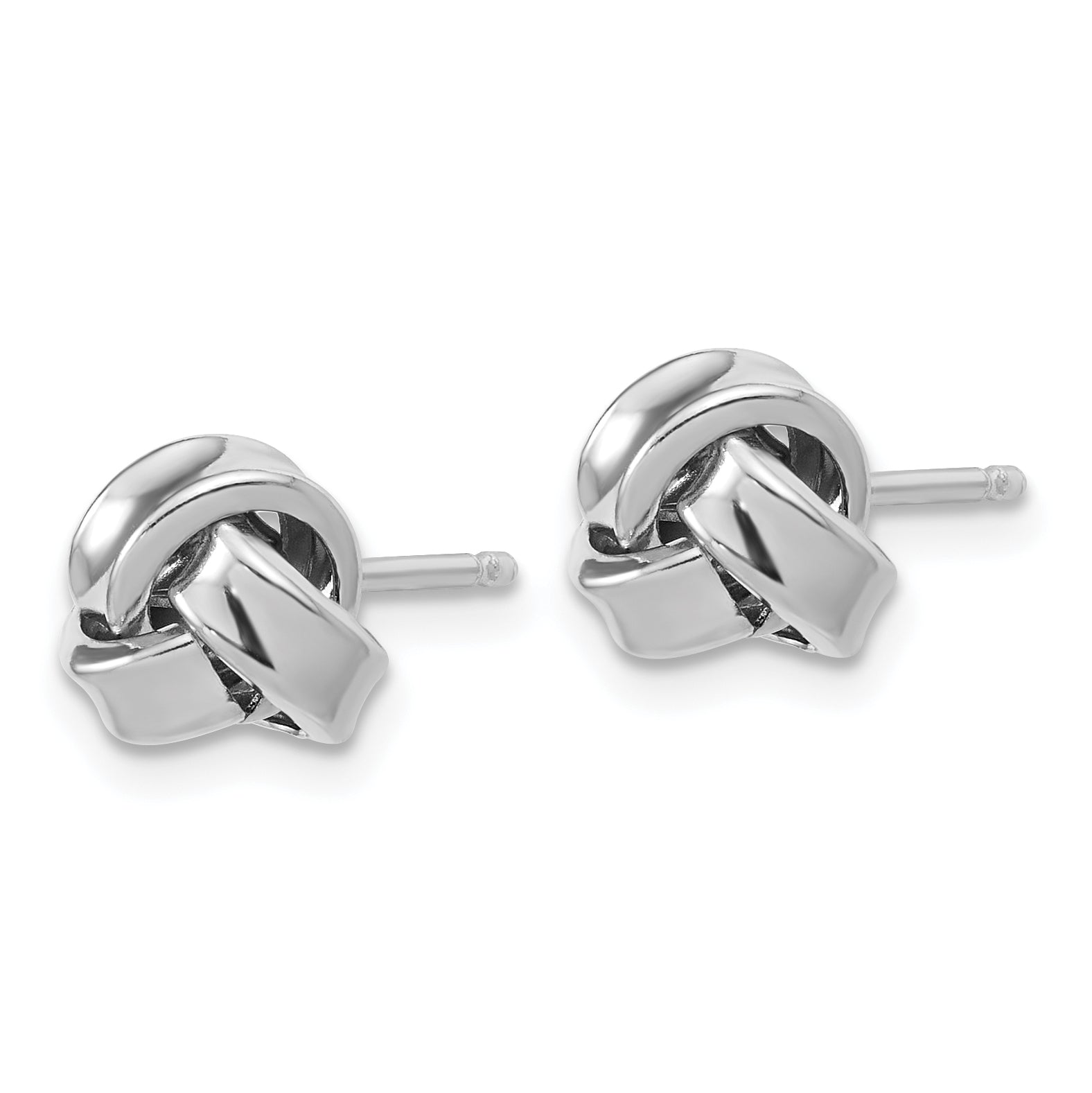 Sterling Silver RH-plated Polished Love Knot Post Earrings Secondary image