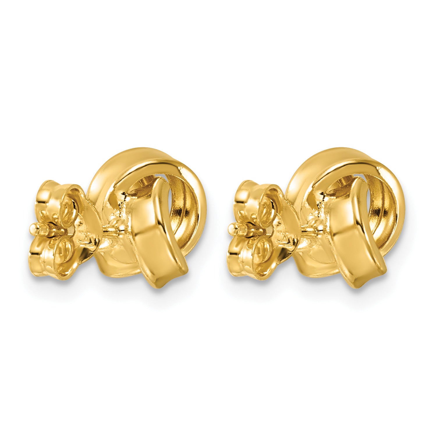 Gold-Plated Sterling Silver Love Knot Button Earrings, 7.5mm
