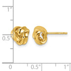 Gold-Plated Sterling Silver Love Knot Button Earrings, 7.5mm