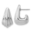 Sterling Silver RH-plated Polished Grooved Post J-Hoop Earrings