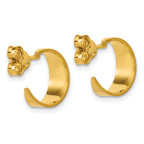 Sterling Silver Gold-tone Polished C-Hoop Post Earrings