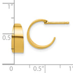 Sterling Silver Gold-tone Polished C-Hoop Post Earrings