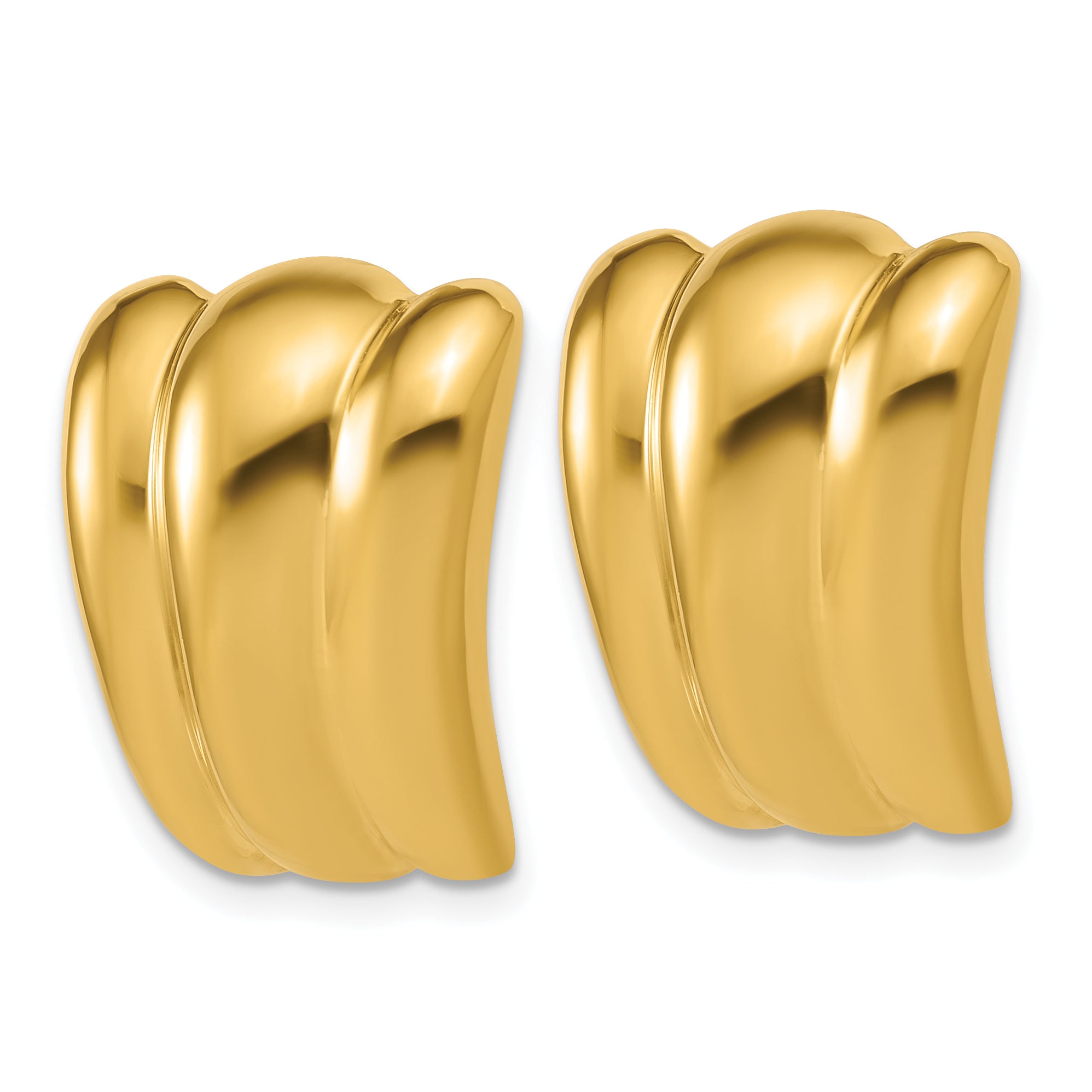 Sterling Silver Gold-tone Polished Fancy Post Earrings Secondary image