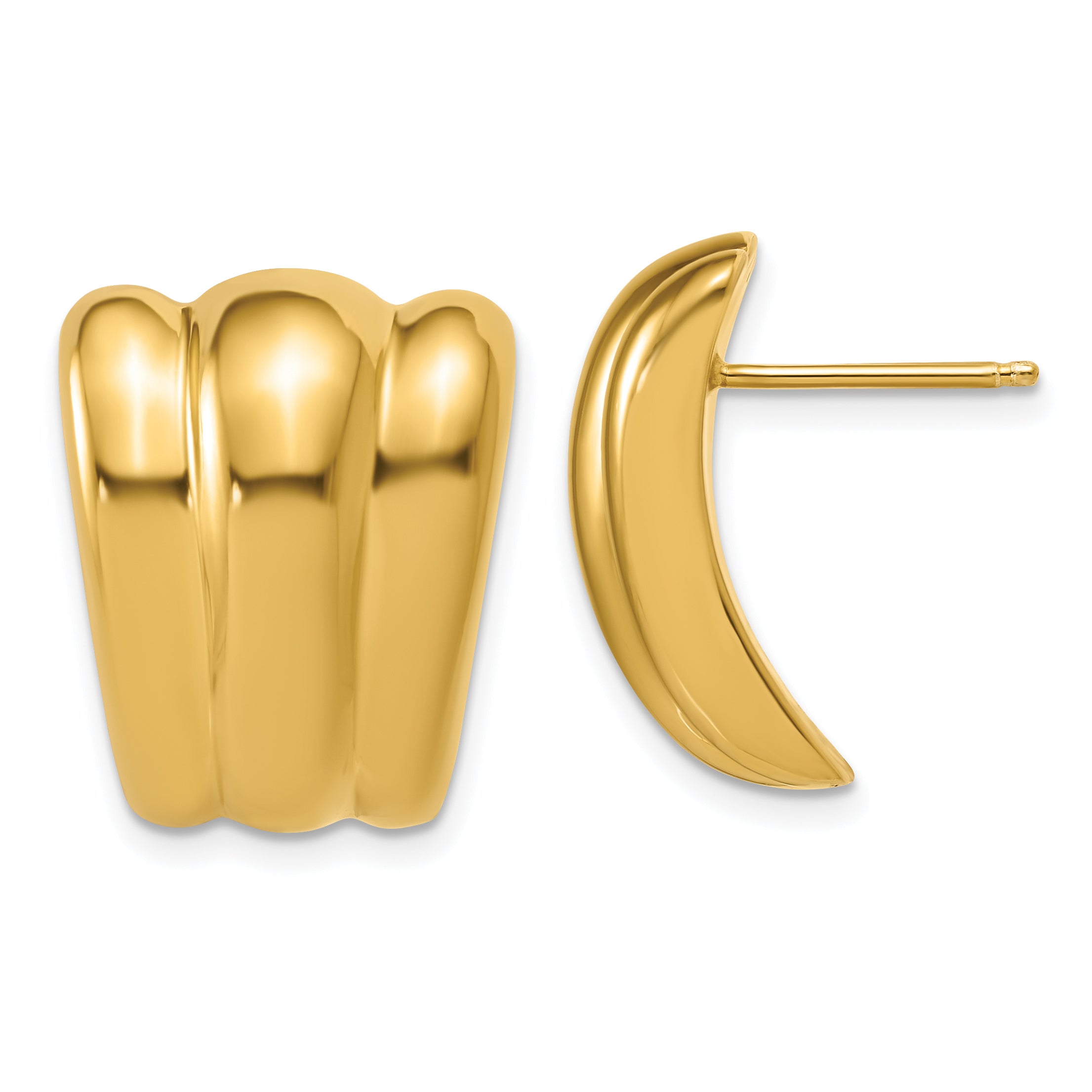 Sterling Silver Gold-tone Polished Fancy Post Earrings