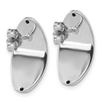 Sterling Silver RH-Plt Polished Fancy Domed Post Earrings
