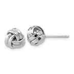 Sterling Silver RH-plated Polished and Diamond-cut Love Knot Post