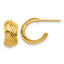 Sterling Silver Gold-tone Polished/Grooved Criss-cross J-hoop Post