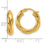 Sterling Silver Gold-tone Polished and Twisted Hoop Earrings
