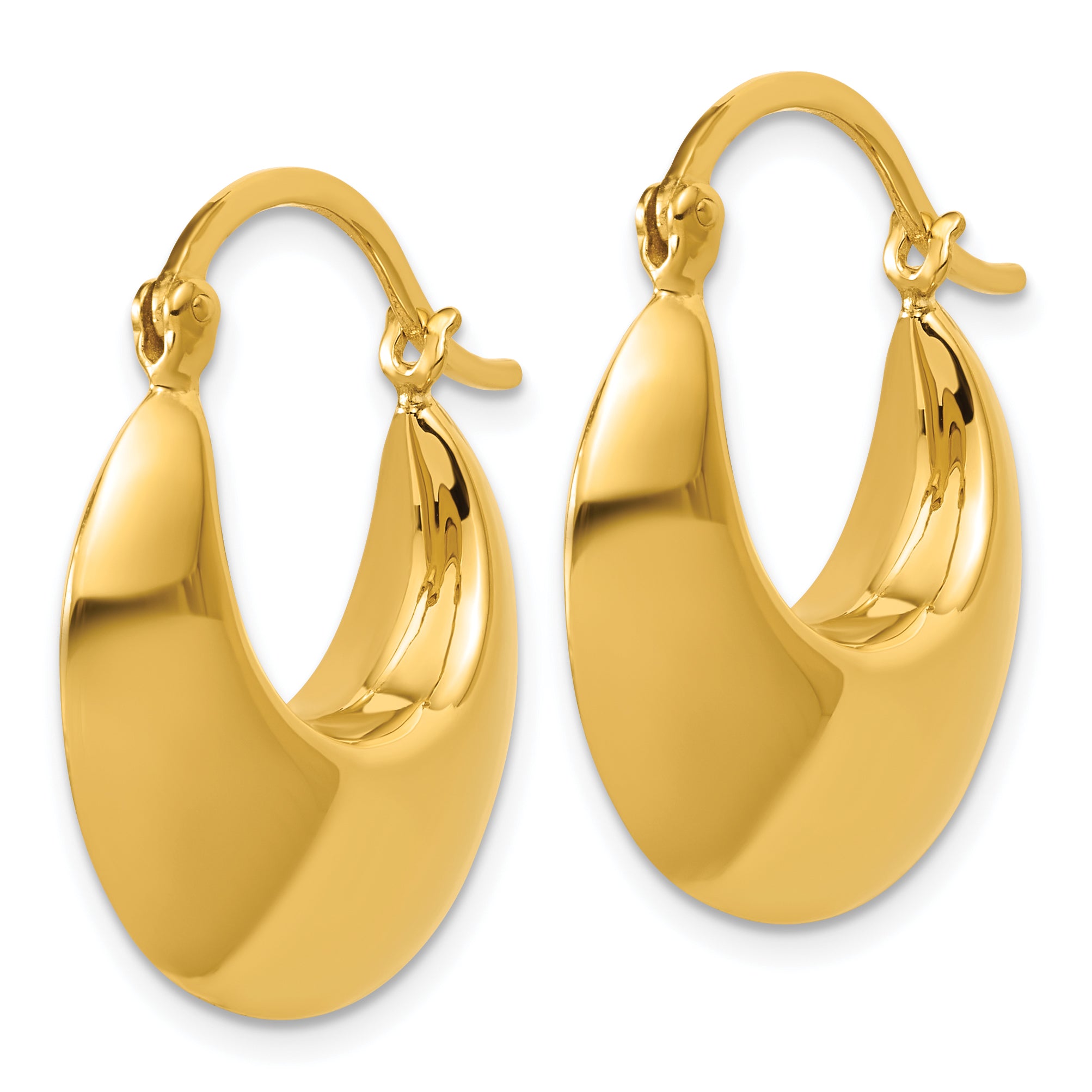 Sterling Silver Gold-tone Polished Hoop Earrings Secondary image