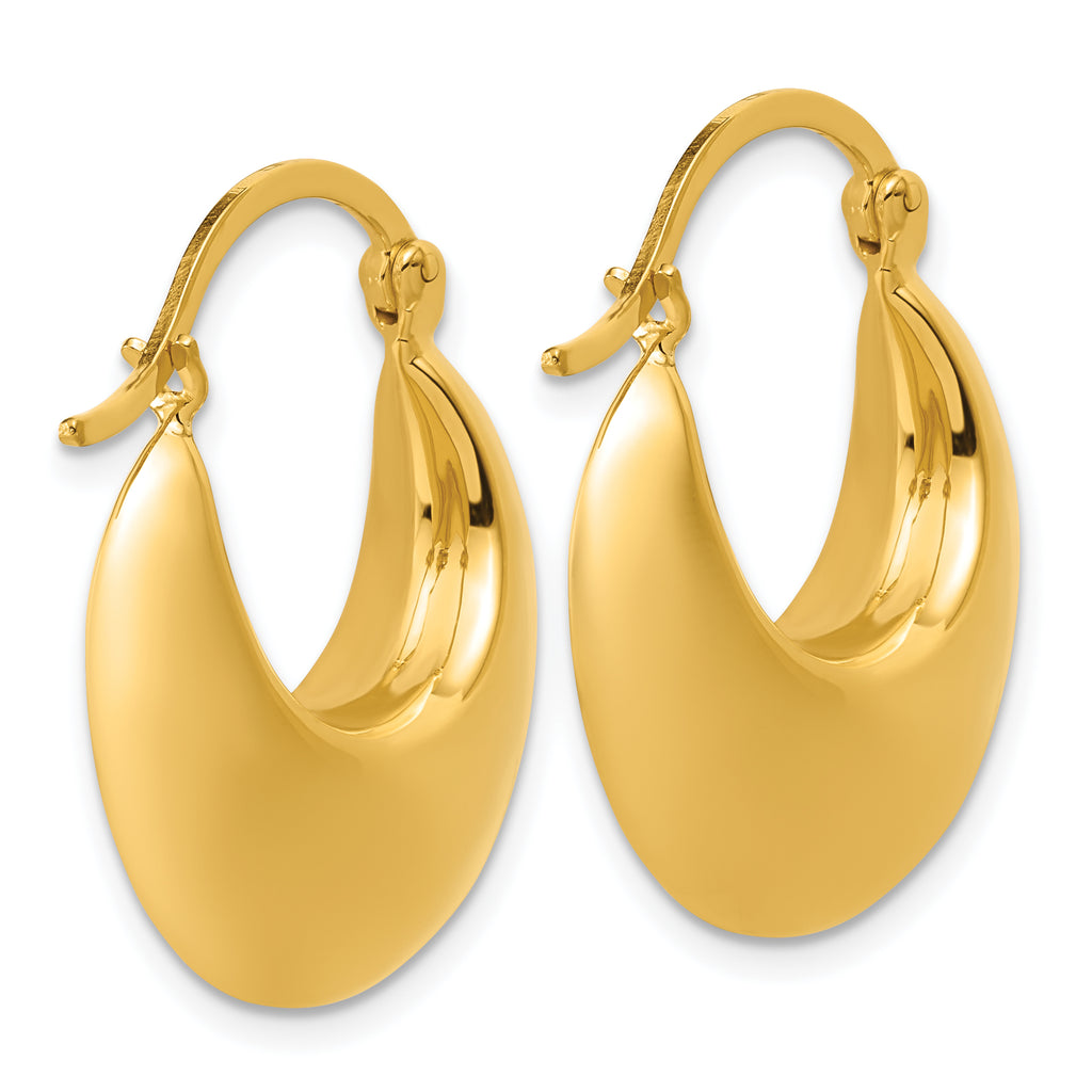 Sterling Silver Gold-tone Polished Hoop Earrings