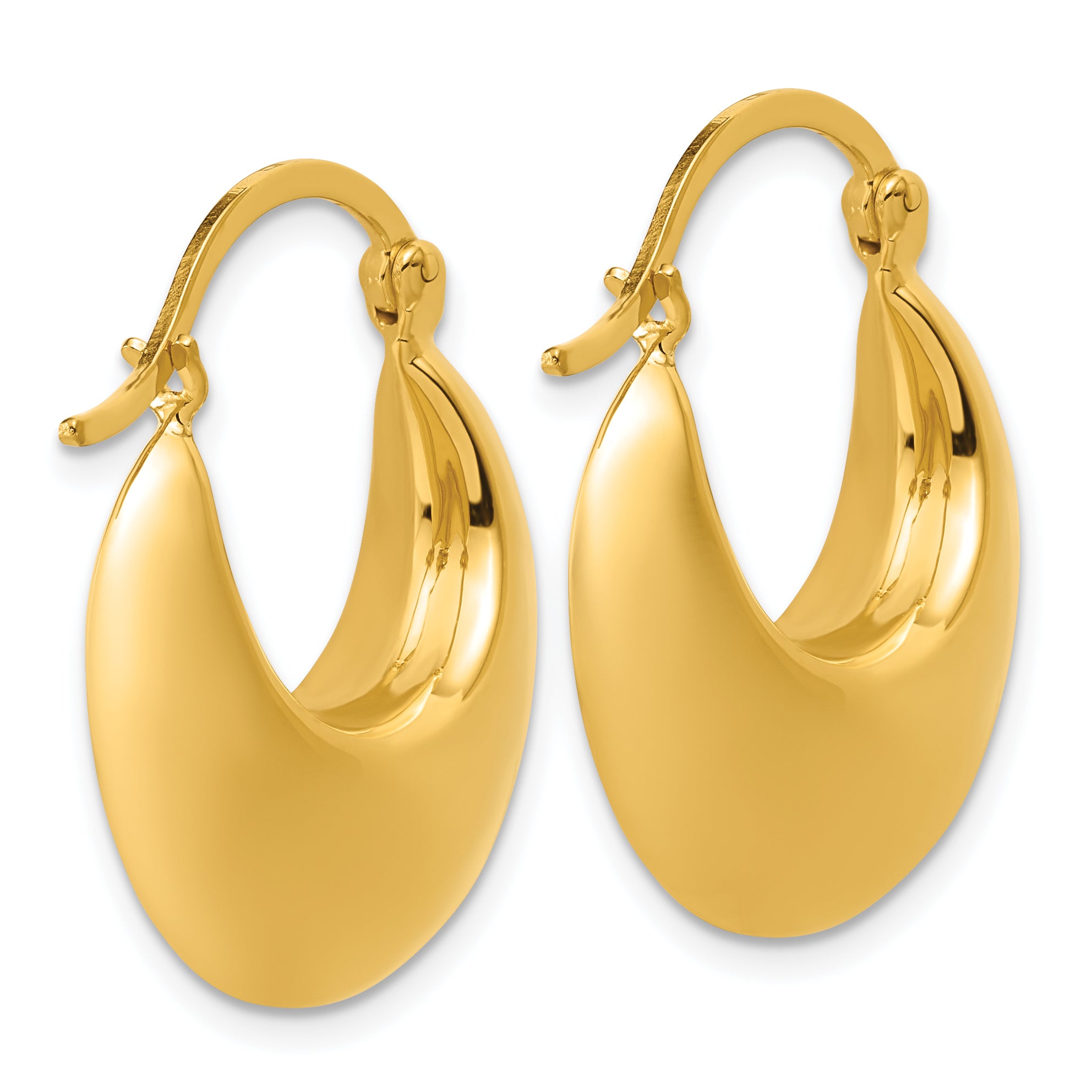 Sterling Silver Gold-tone Polished Hoop Earrings