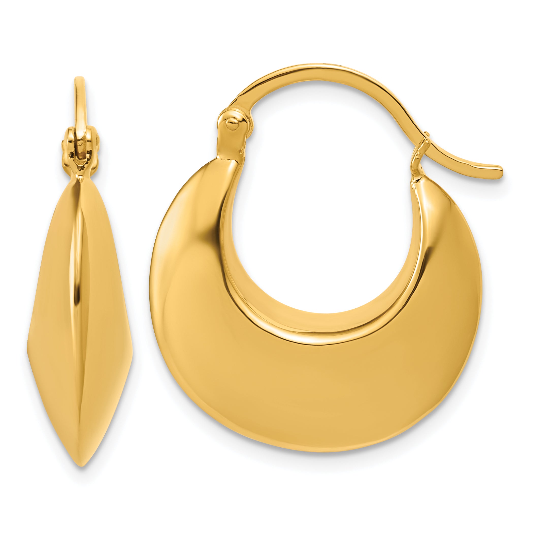 Sterling Silver Gold-tone Polished Hoop Earrings Main image