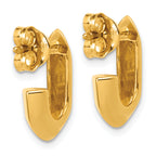 Sterling Silver Gold-tone Polished Knife Edge J-hoop Post Earrings