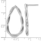Sterling Silver RH-plated Polished Twisted Teardrop Drop Post Earr