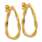 Sterling Silver Gold-plated Polished Twisted Teardrop Drop Post Ea