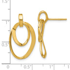 Sterling Silver Gold-plated Polished Fancy Oval Dangle Earrings
