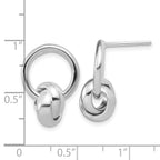 Sterling Silver RH-plated Polished Circle Dangle Post Earrings