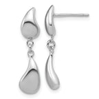Sterling Silver RH-plated Polished Teardrop Dangle Post Earrings