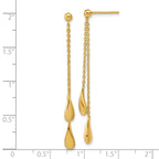 Sterling Silver Gold-tone Polished Teardrop Dangle Post Earrings