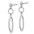 Sterling Silver RH-plated pol. Geometric Dangle Post Earrings