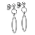 Sterling Silver RH-plated pol. Geometric Dangle Post Earrings