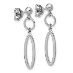 Sterling Silver RH-plated pol. Geometric Dangle Post Earrings