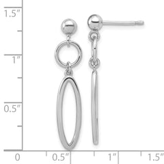 Sterling Silver RH-plated pol. Geometric Dangle Post Earrings