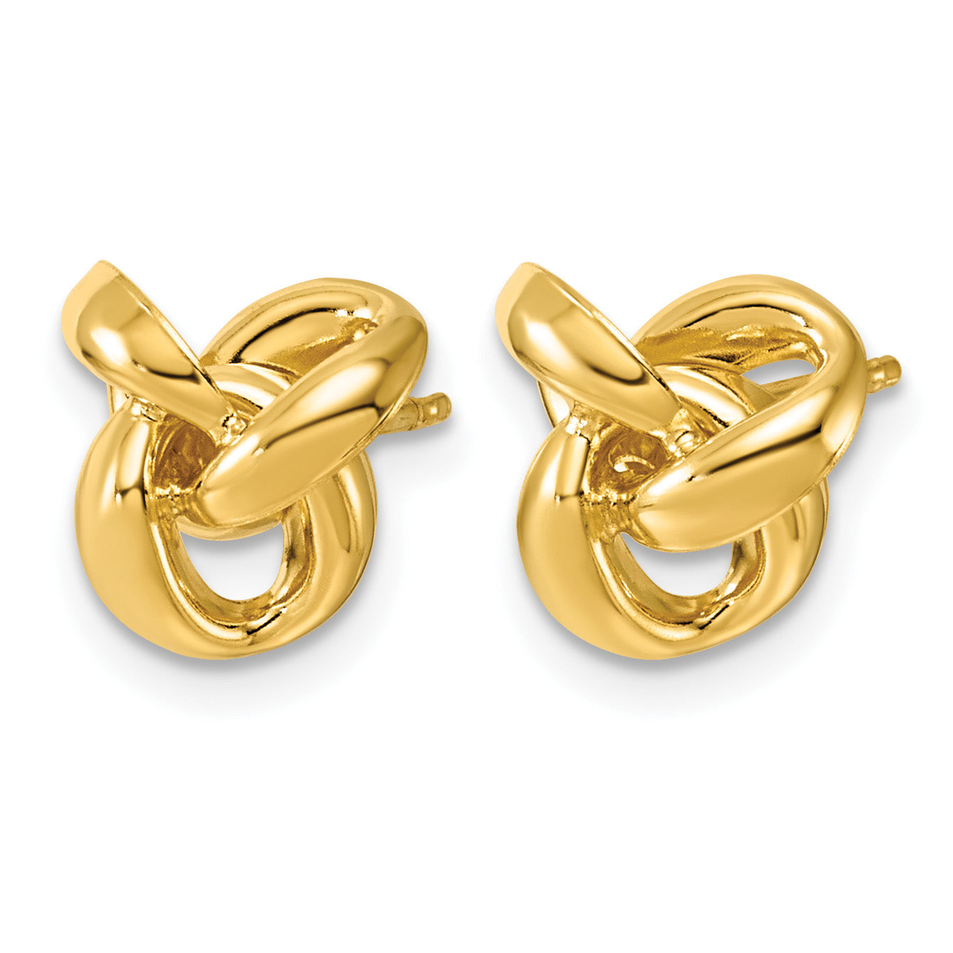 Gold-Plated Sterling Silver Love Knot Button Earrings
