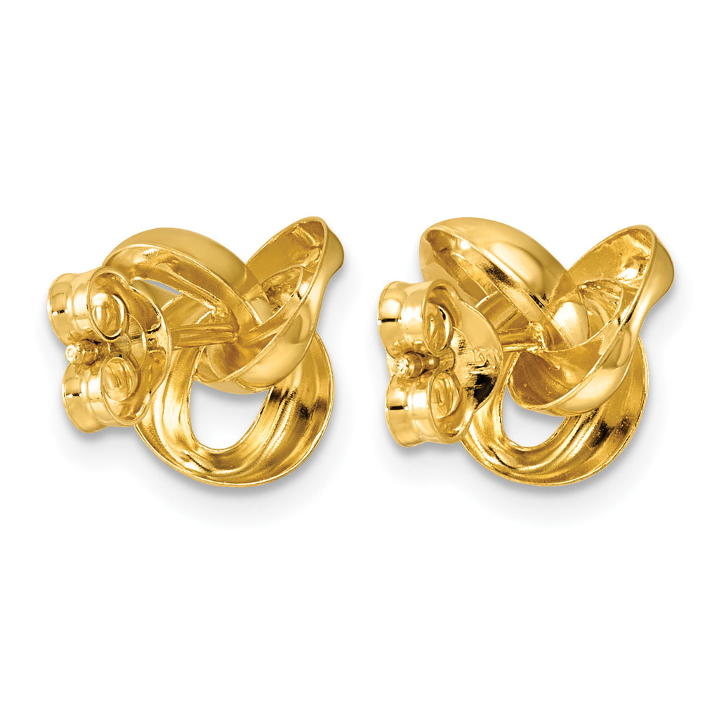 Gold-Plated Sterling Silver Love Knot Button Earrings
