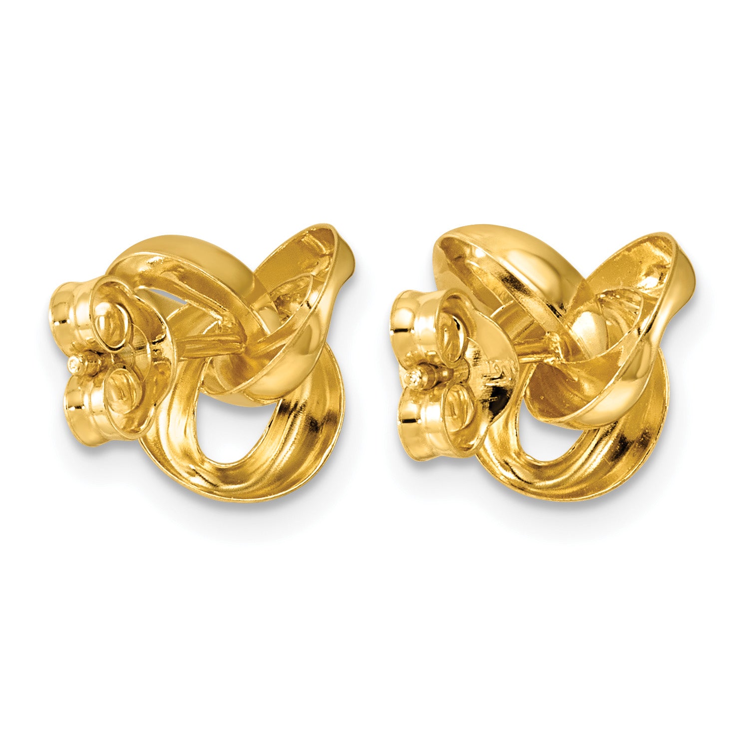 Gold-Plated Sterling Silver Love Knot Button Earrings
