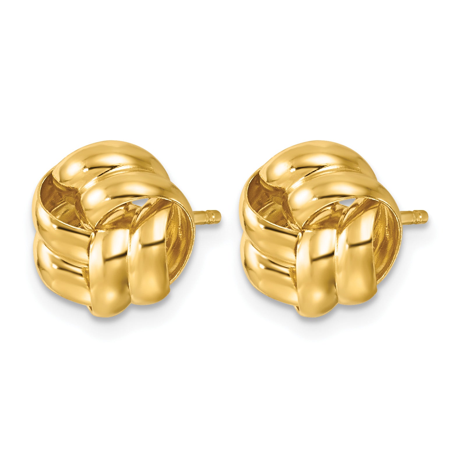 Gold-Plated Sterling Silver Love Knot Button Earrings Secondary image