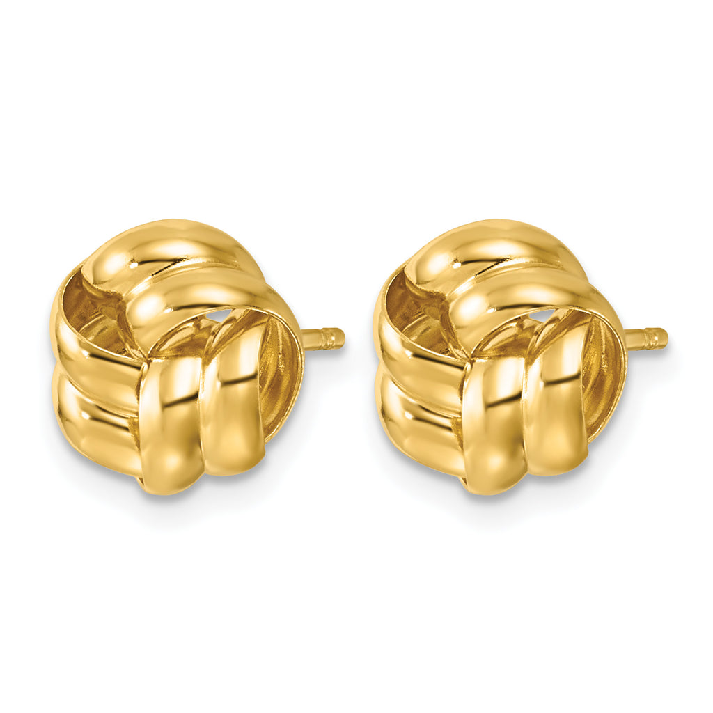 Gold-Plated Sterling Silver Love Knot Button Earrings