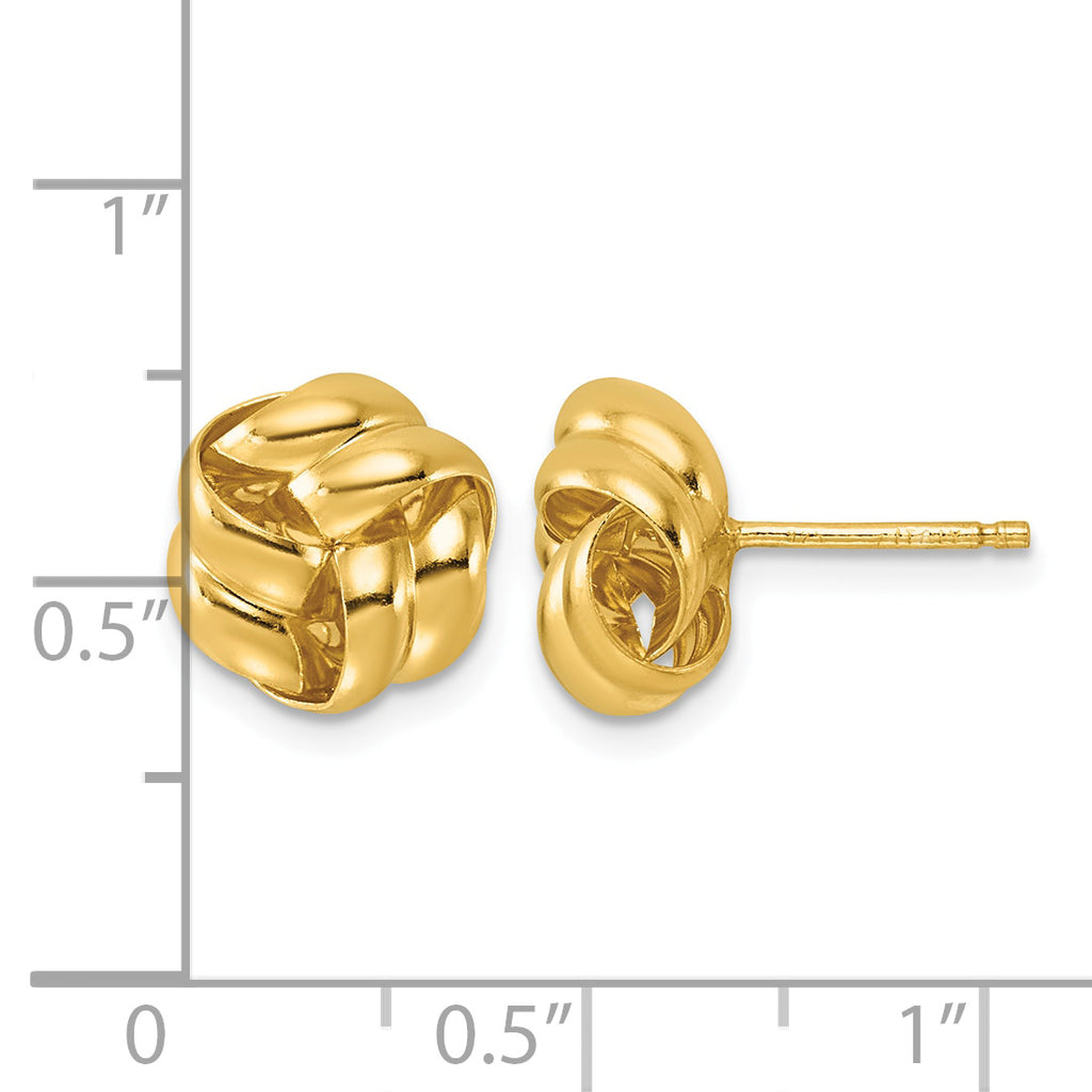 Gold-Plated Sterling Silver Love Knot Button Earrings