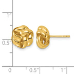 Gold-Plated Sterling Silver Love Knot Button Earrings