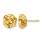 Gold-Plated Sterling Silver Love Knot Button Earrings