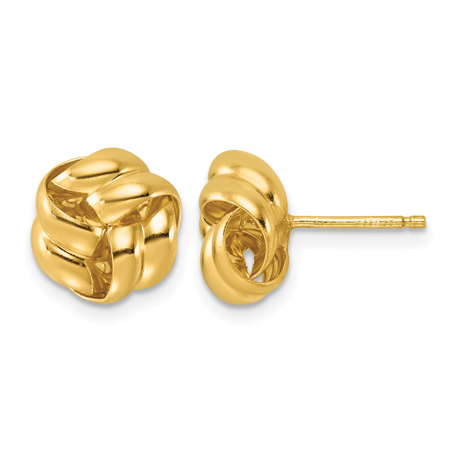 Gold-Plated Sterling Silver Love Knot Button Earrings