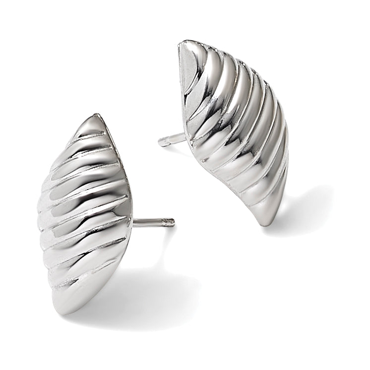 Sterling Silver Textured Button Earrings