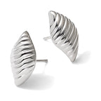 Sterling Silver Textured Button Earrings