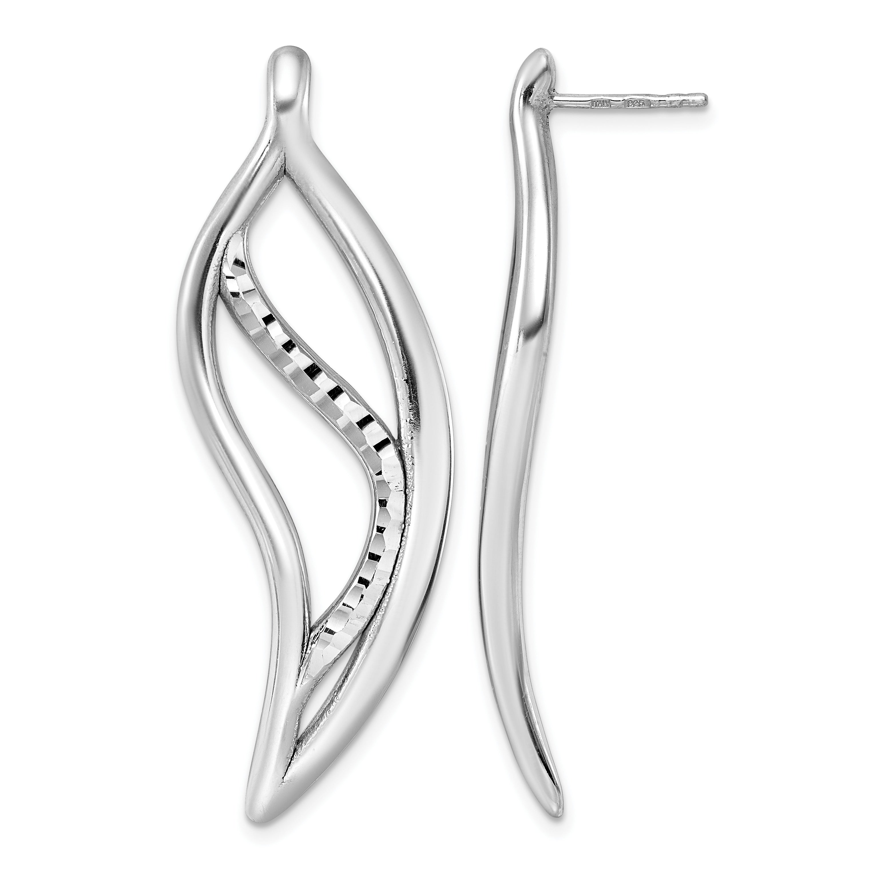 Sterling Silver Polished Drop Earrings Main image