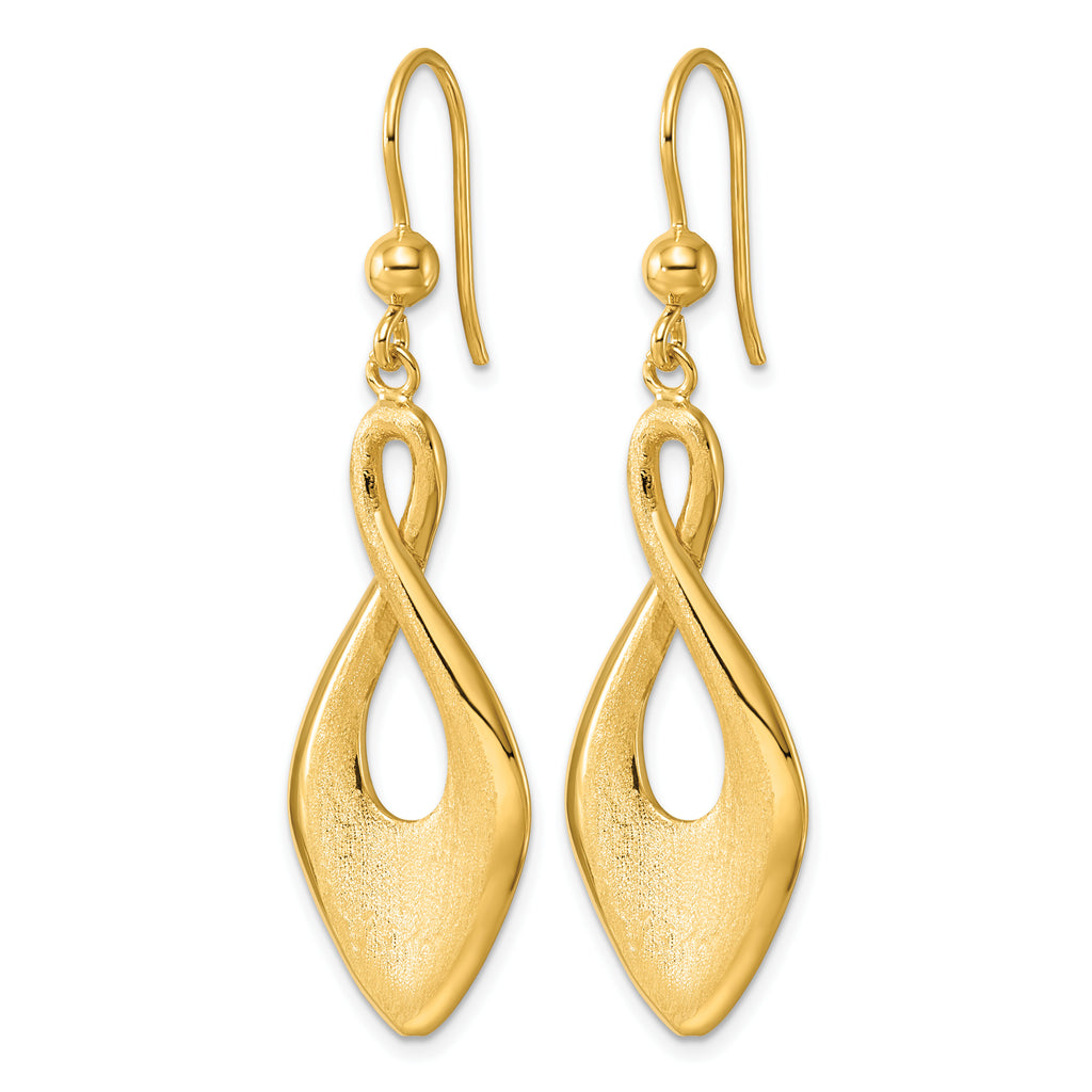 Gold-Plated Sterling Silver Brushed & Polished Drop Earrings