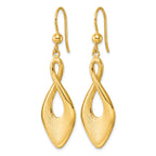 Gold-Plated Sterling Silver Brushed & Polished Drop Earrings