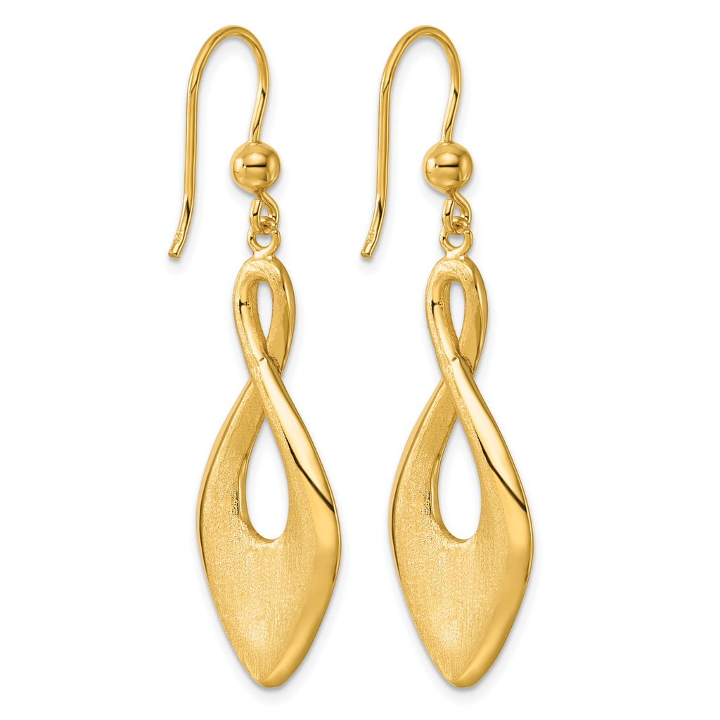 Gold-Plated Sterling Silver Brushed & Polished Drop Earrings