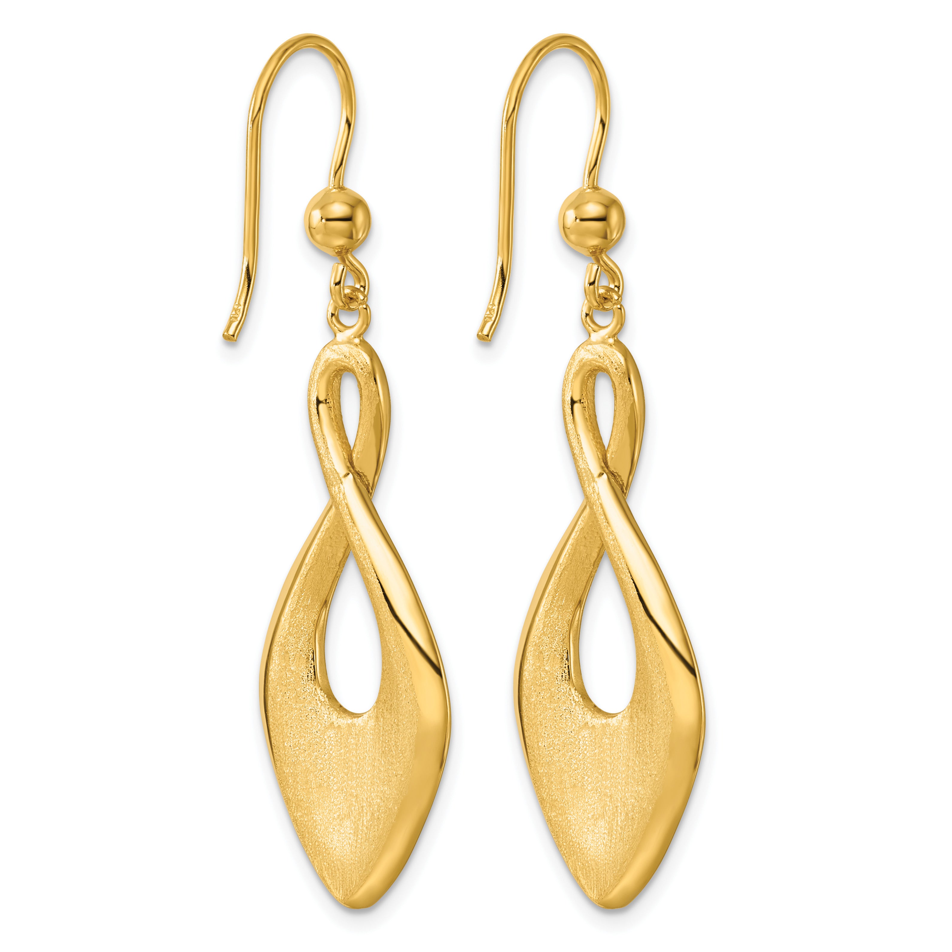 Gold-Plated Sterling Silver Brushed & Polished Drop Earrings