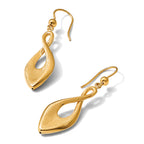 Gold-Plated Sterling Silver Brushed & Polished Drop Earrings