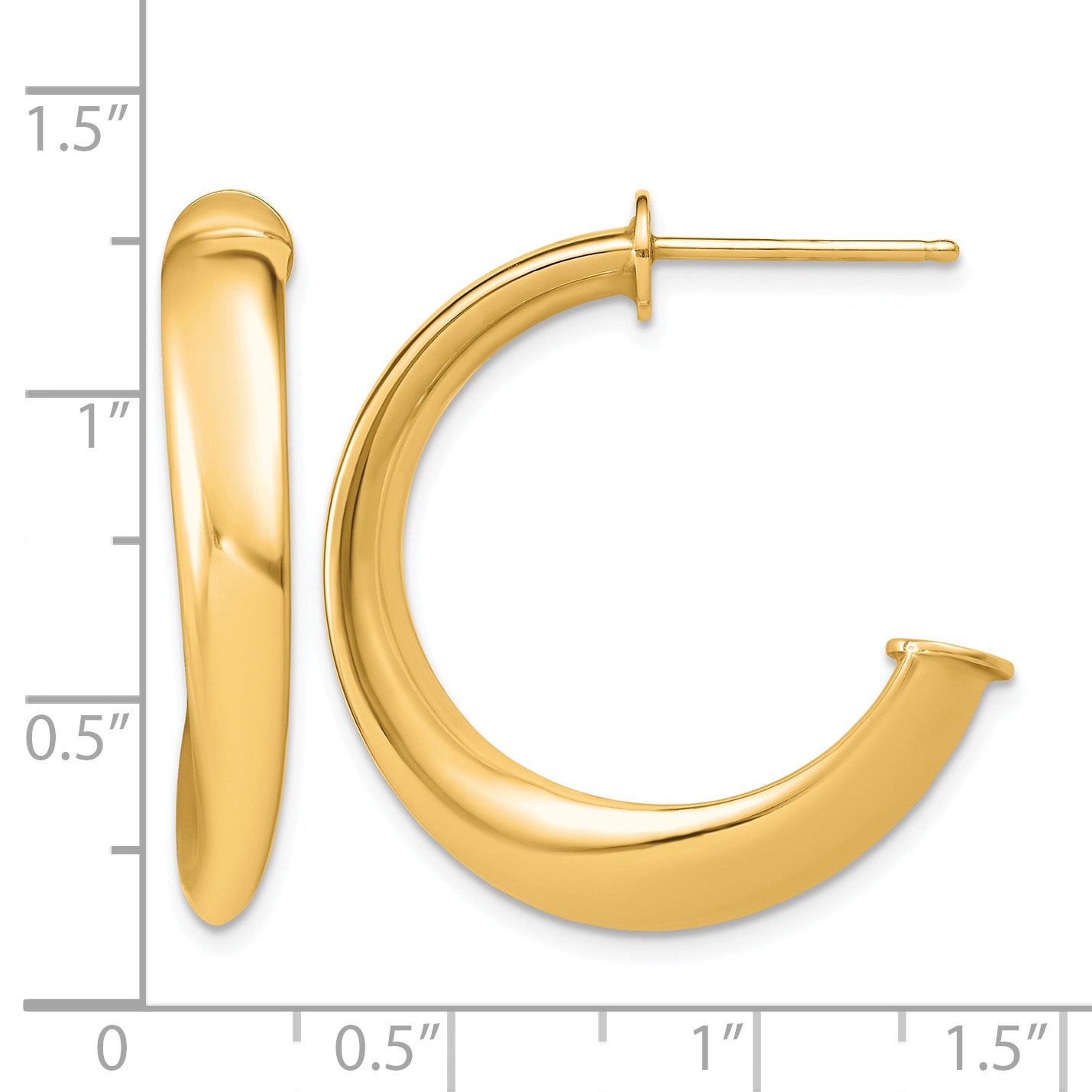 Gold-Plated Sterling Silver J-Hoop Earrings