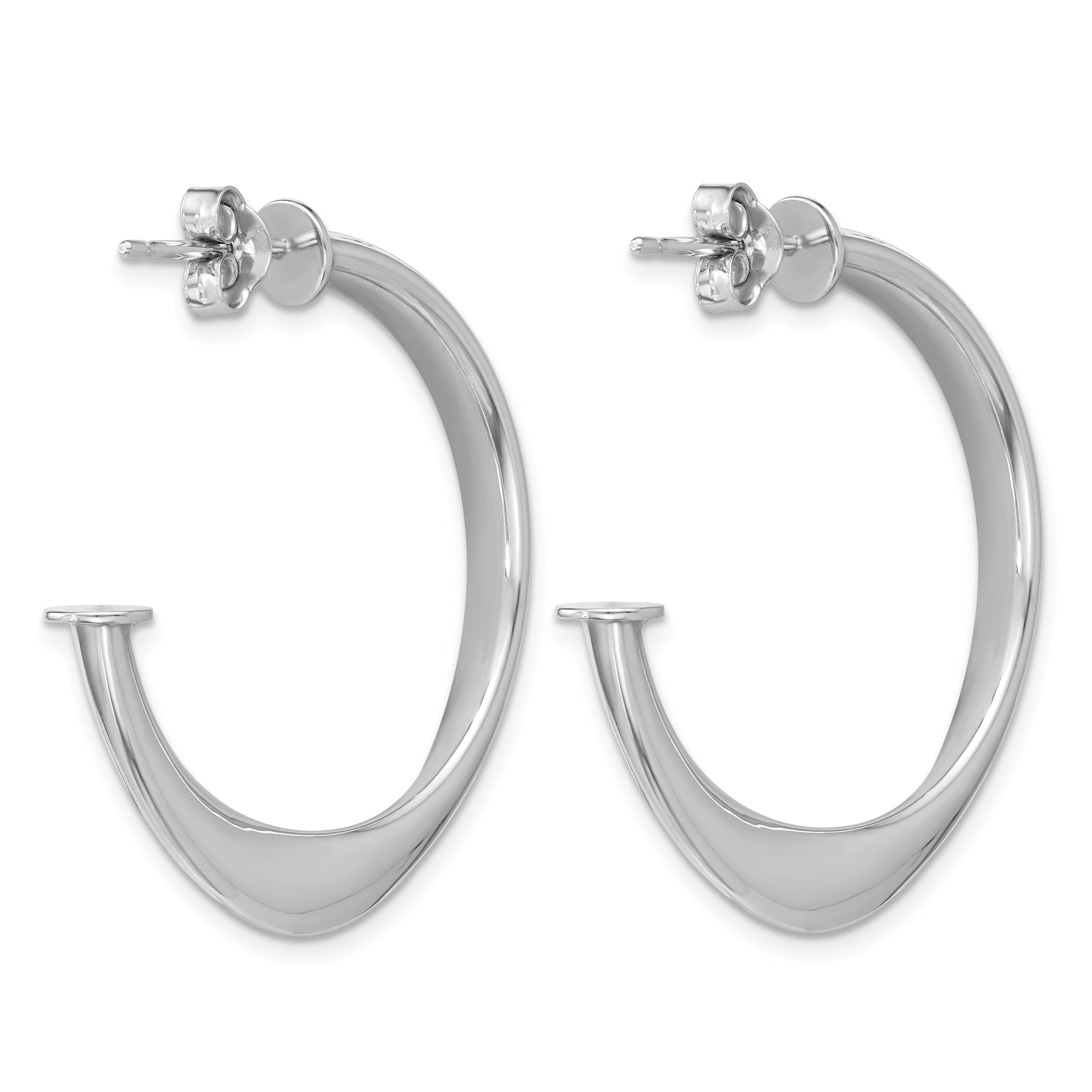 Sterling Silver J-Hoop Earrings