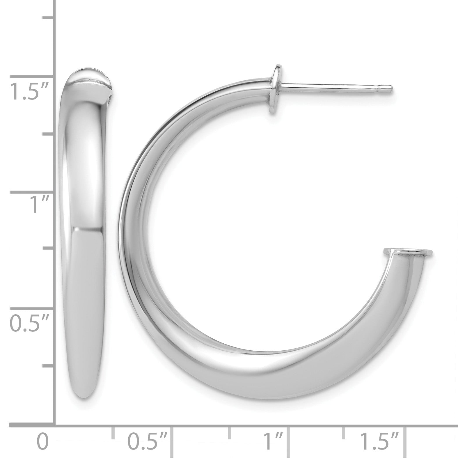 Sterling Silver J-Hoop Earrings