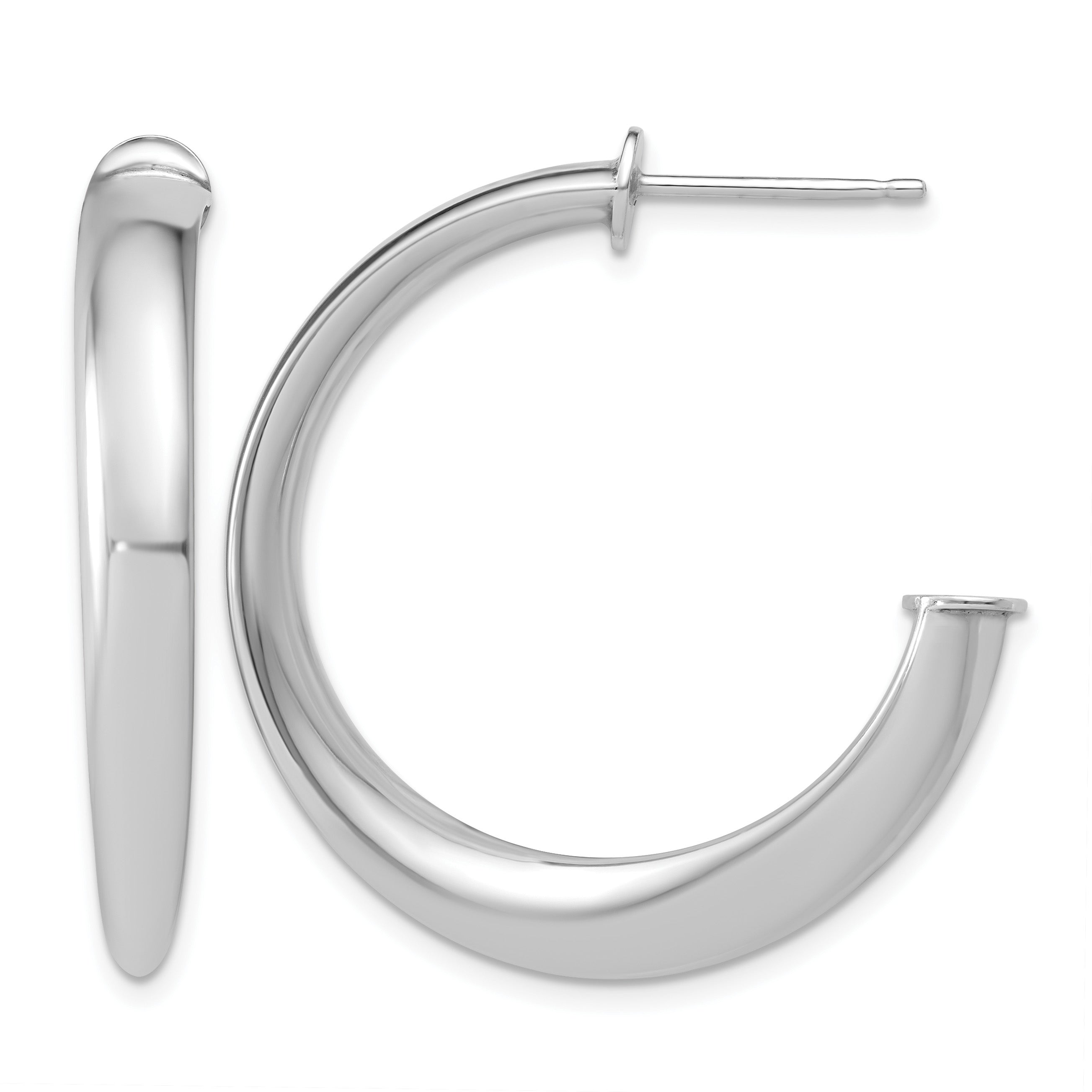 Sterling Silver J-Hoop Earrings Main image
