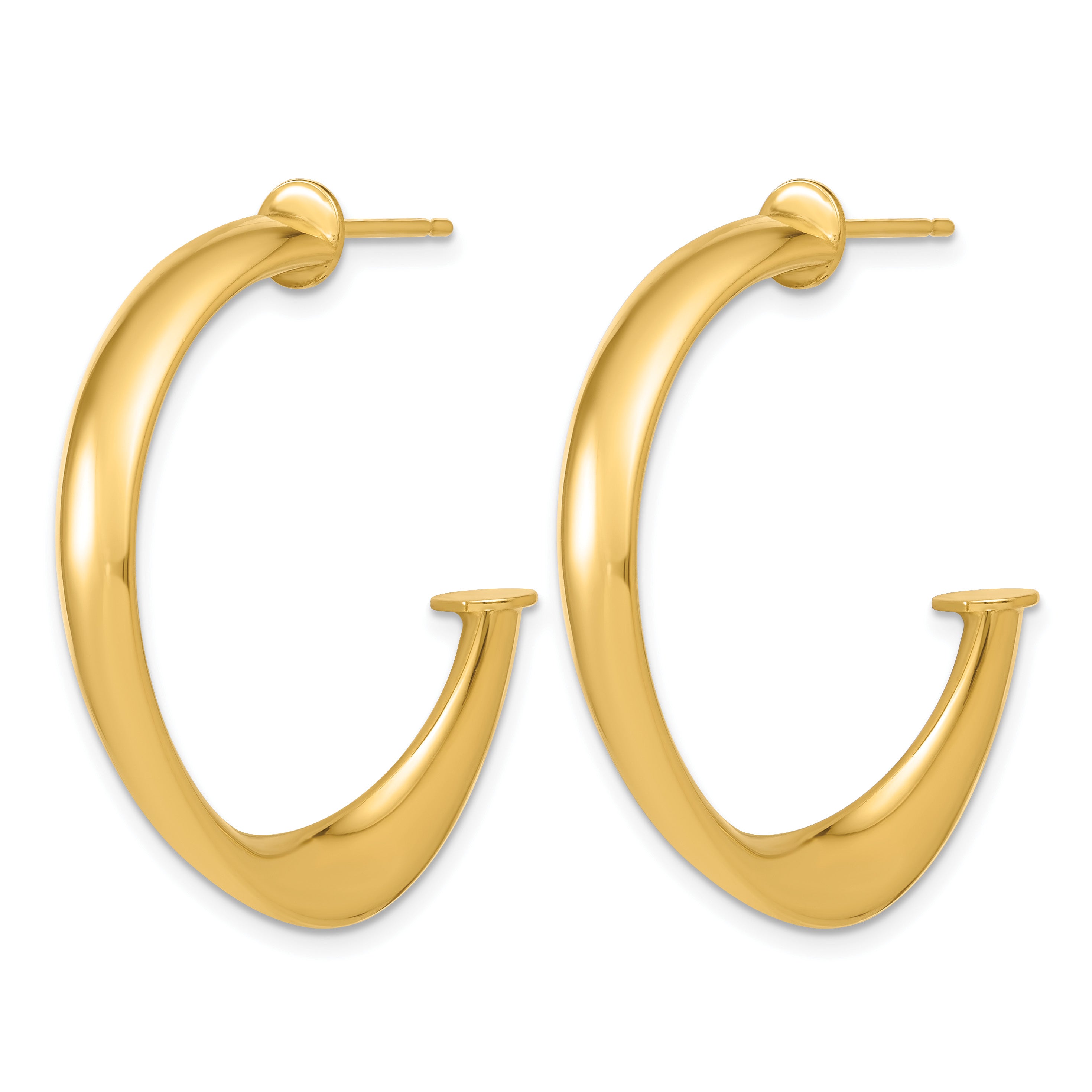 Gold-Plated Sterling Silver J-Hoop Earrings Secondary image