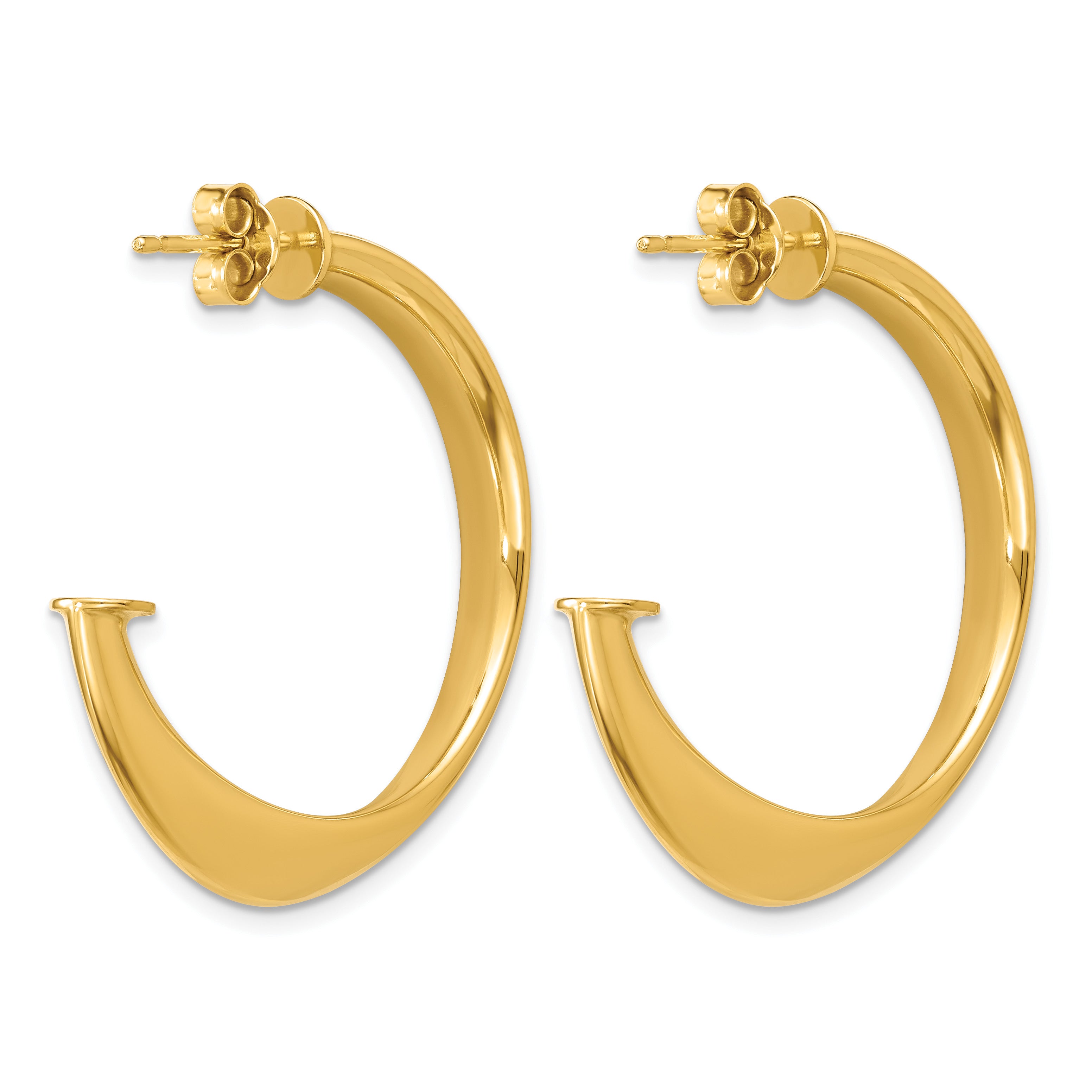 Gold-Plated Sterling Silver J-Hoop Earrings